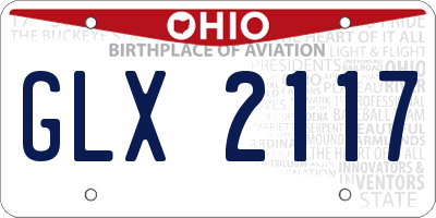 OH license plate GLX2117