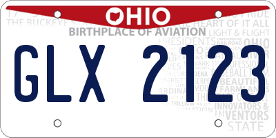OH license plate GLX2123