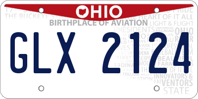OH license plate GLX2124