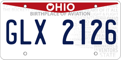 OH license plate GLX2126