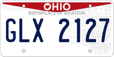 OH license plate GLX2127