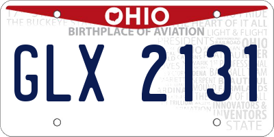 OH license plate GLX2131