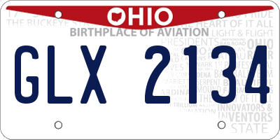 OH license plate GLX2134