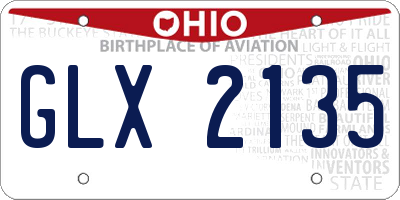 OH license plate GLX2135