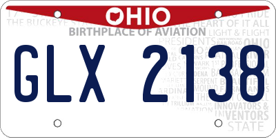 OH license plate GLX2138