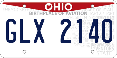 OH license plate GLX2140