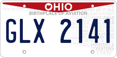 OH license plate GLX2141