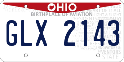 OH license plate GLX2143