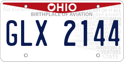 OH license plate GLX2144
