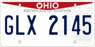 OH license plate GLX2145