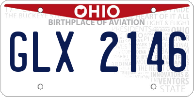 OH license plate GLX2146