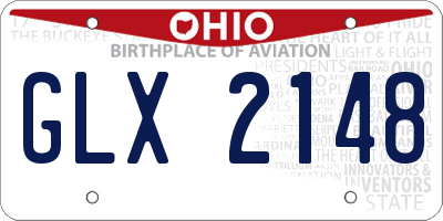 OH license plate GLX2148