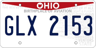 OH license plate GLX2153