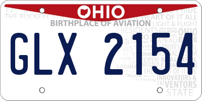 OH license plate GLX2154