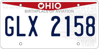 OH license plate GLX2158