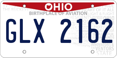 OH license plate GLX2162