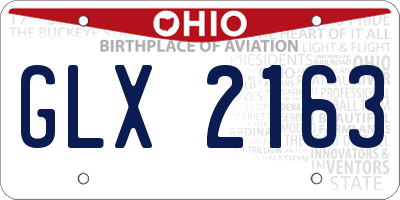 OH license plate GLX2163