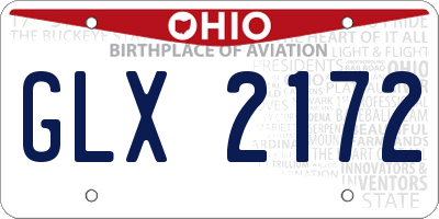OH license plate GLX2172