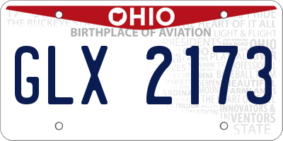OH license plate GLX2173