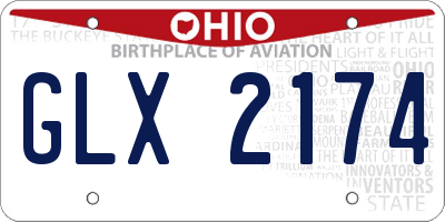 OH license plate GLX2174