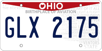 OH license plate GLX2175