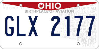 OH license plate GLX2177