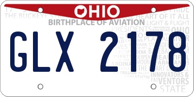 OH license plate GLX2178