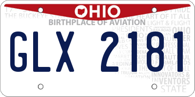 OH license plate GLX2181