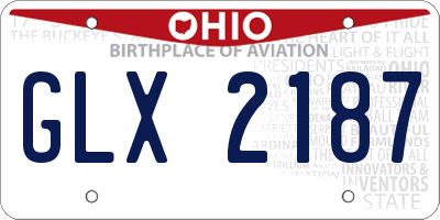 OH license plate GLX2187