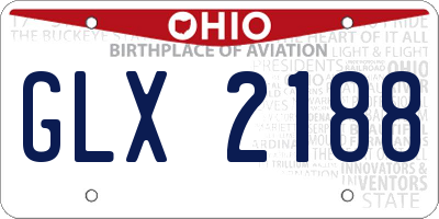 OH license plate GLX2188