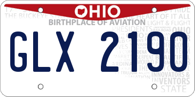 OH license plate GLX2190