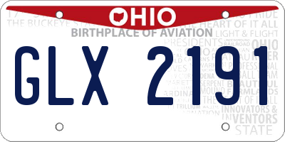 OH license plate GLX2191