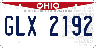 OH license plate GLX2192