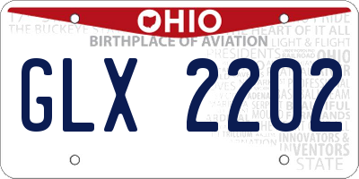 OH license plate GLX2202