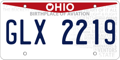 OH license plate GLX2219