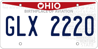 OH license plate GLX2220