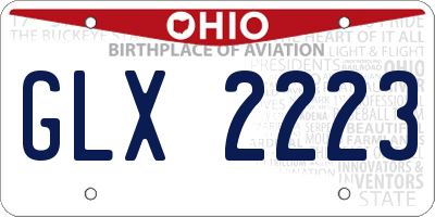 OH license plate GLX2223