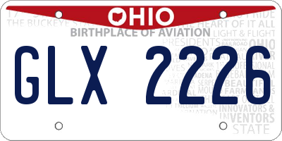 OH license plate GLX2226