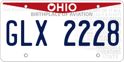 OH license plate GLX2228