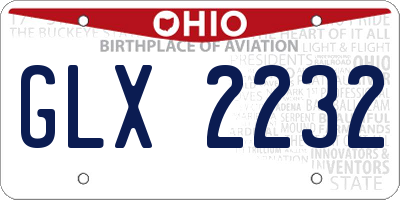OH license plate GLX2232