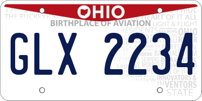 OH license plate GLX2234