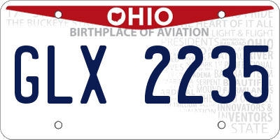 OH license plate GLX2235