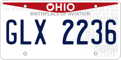 OH license plate GLX2236