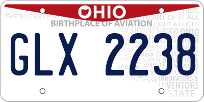 OH license plate GLX2238