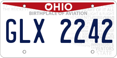 OH license plate GLX2242