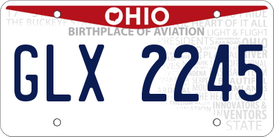 OH license plate GLX2245