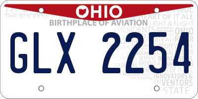 OH license plate GLX2254