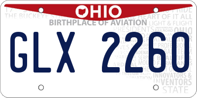 OH license plate GLX2260