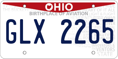 OH license plate GLX2265