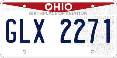 OH license plate GLX2271